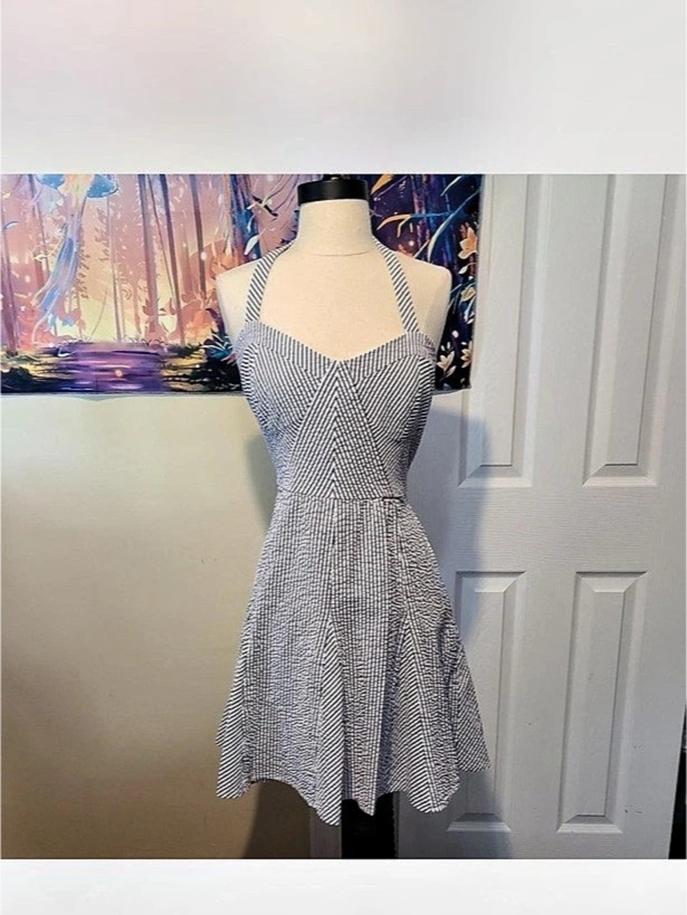 Betsey Johnson Black & White Geometric Mini Dress Size Medium